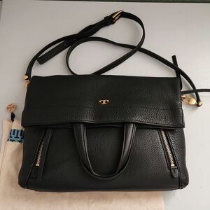 Tory Burch Half Moon Convertible Leather Crossbody Bag